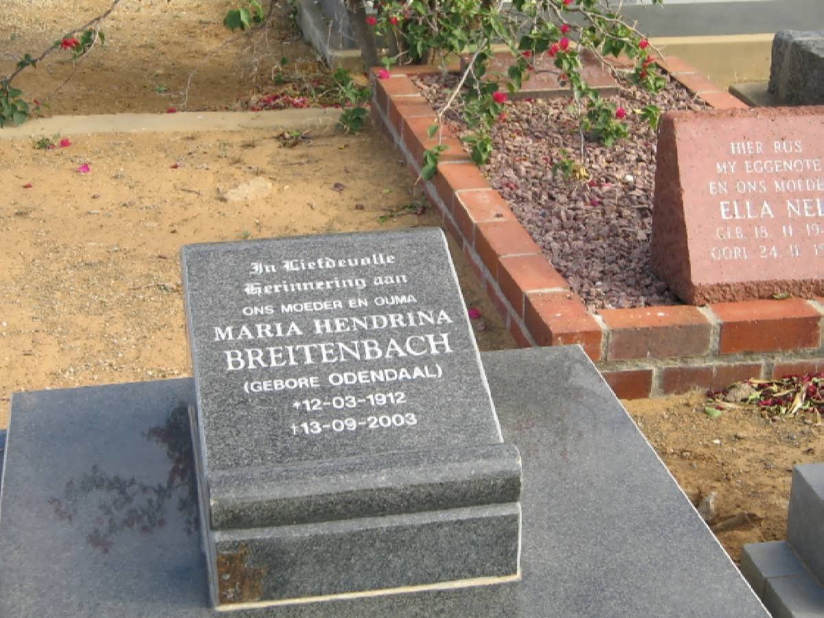 BREITENBACH Maria Hendrina nee ODENDAAL 1912-2003