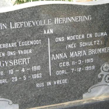 BRUMMER Gysbert 1910-1963 &amp; Anna Maria SCHULTZ 1915-1999