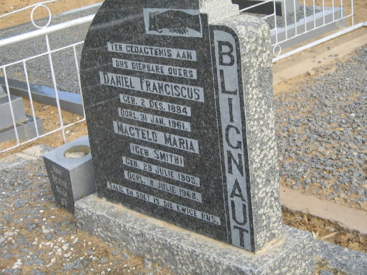 BLIGNAUT Daniel Franciscus 1884-1961 &amp; Magteld Maria SMITH 1905-1968