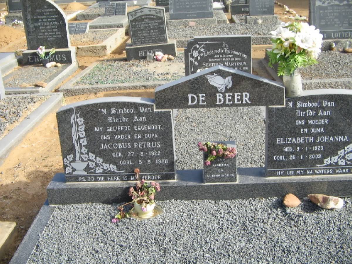 BEER Jacobus Petrus, de 1922-1988 &amp; Elizabeth Johanna 1923-2003