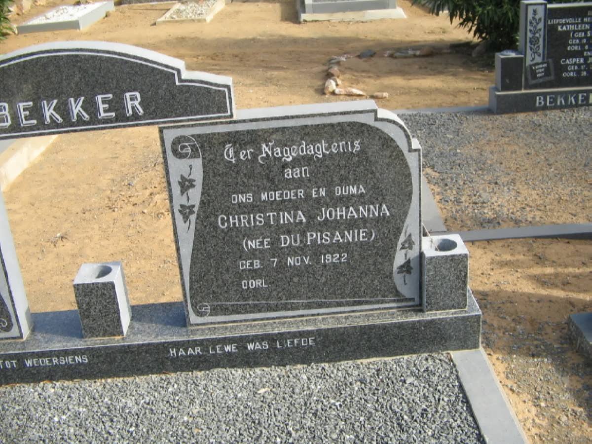 BEKKER Christiaan Hendrik Jakobus 1914-1998 &amp; Christina Johanna DU PISANIE 1922- _2