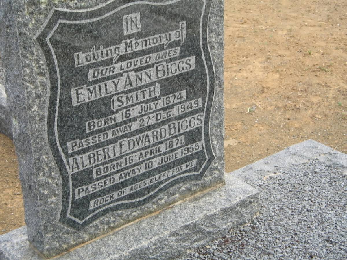 BIGGS Albert Edward 1871-1955 &amp; Emily Ann SMITH 1874-1949