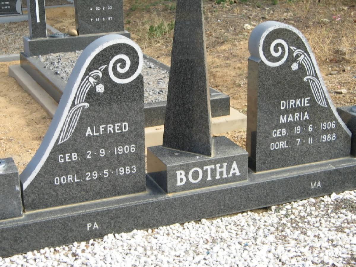 BOTHA Alfred 1906-1983 &amp; Dirkie Maria 1906-1988