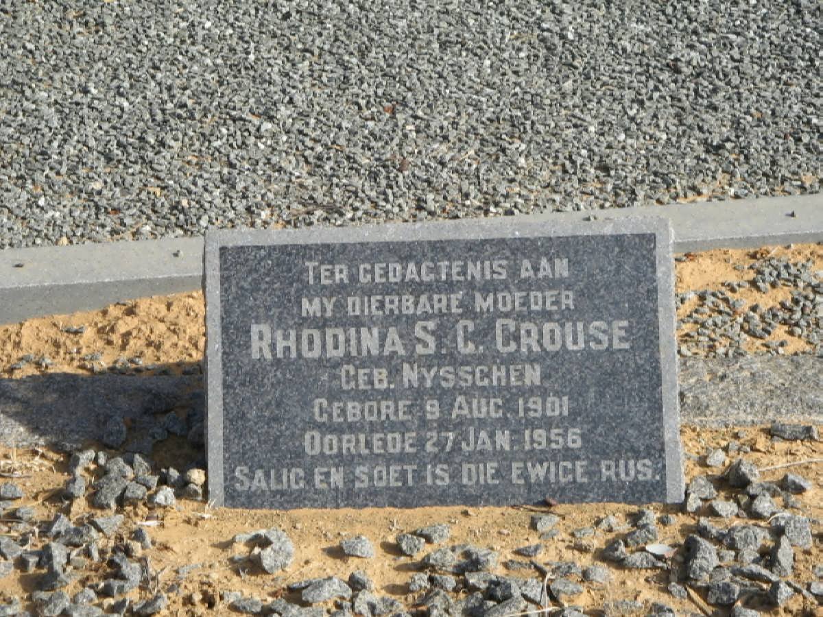 CROUSE Rhodina S.C. geb NYSSCHEN 1901-1956