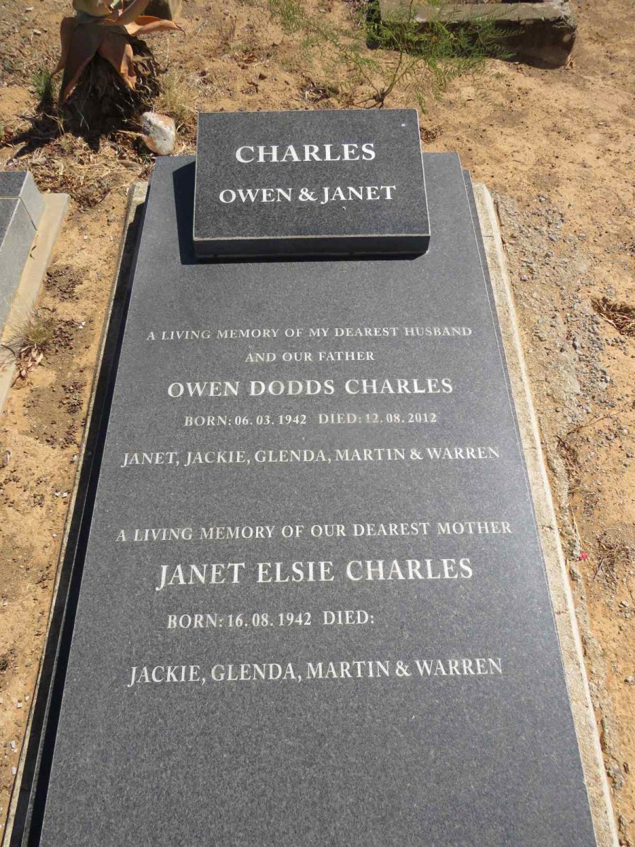 CHARLES Owen Dodds 1942-2012 & Janet Elsie 1942-