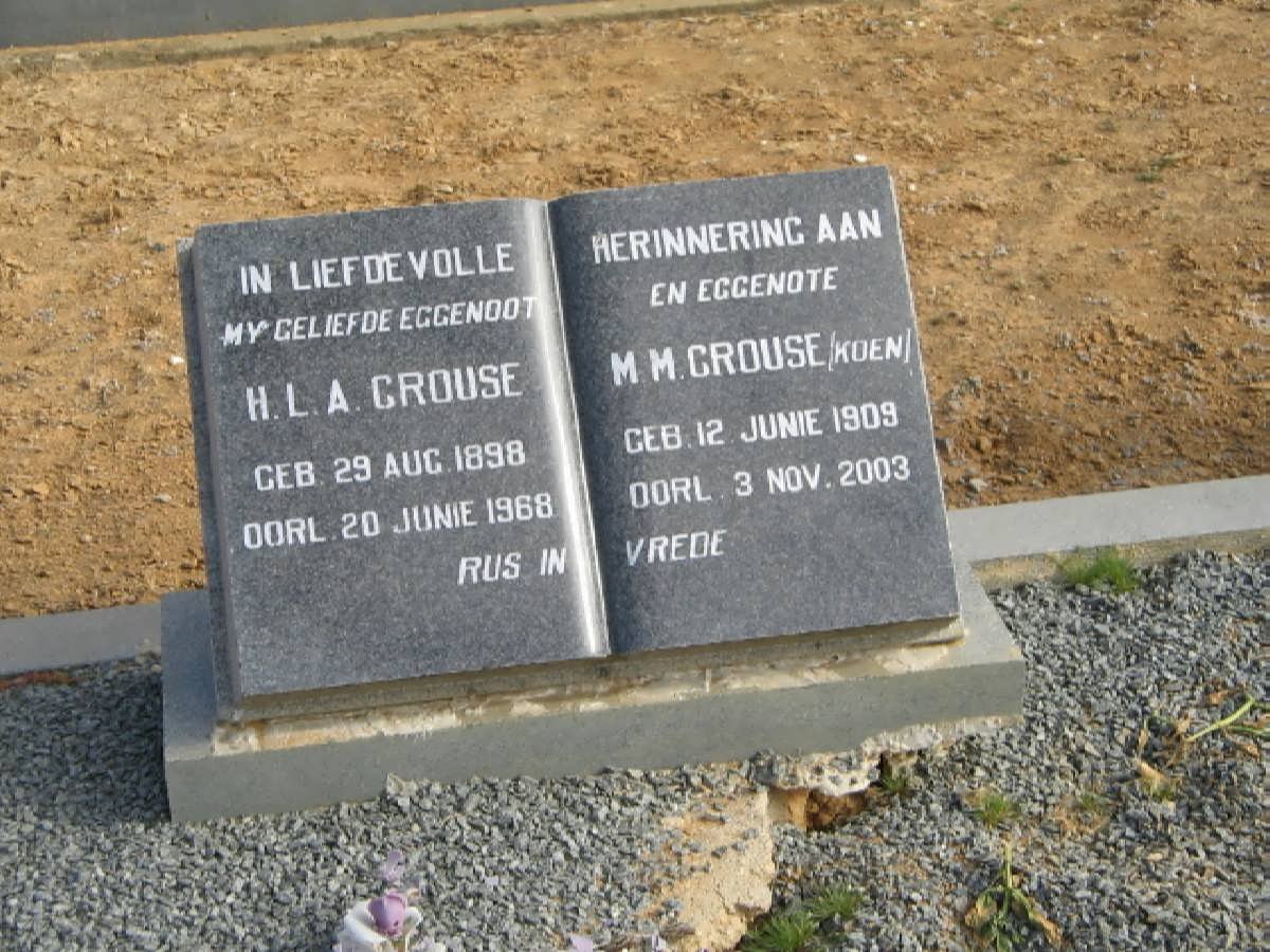 CROUSE H.L.A. 1898-1973 &amp; M.M. KOEN 1909-2003