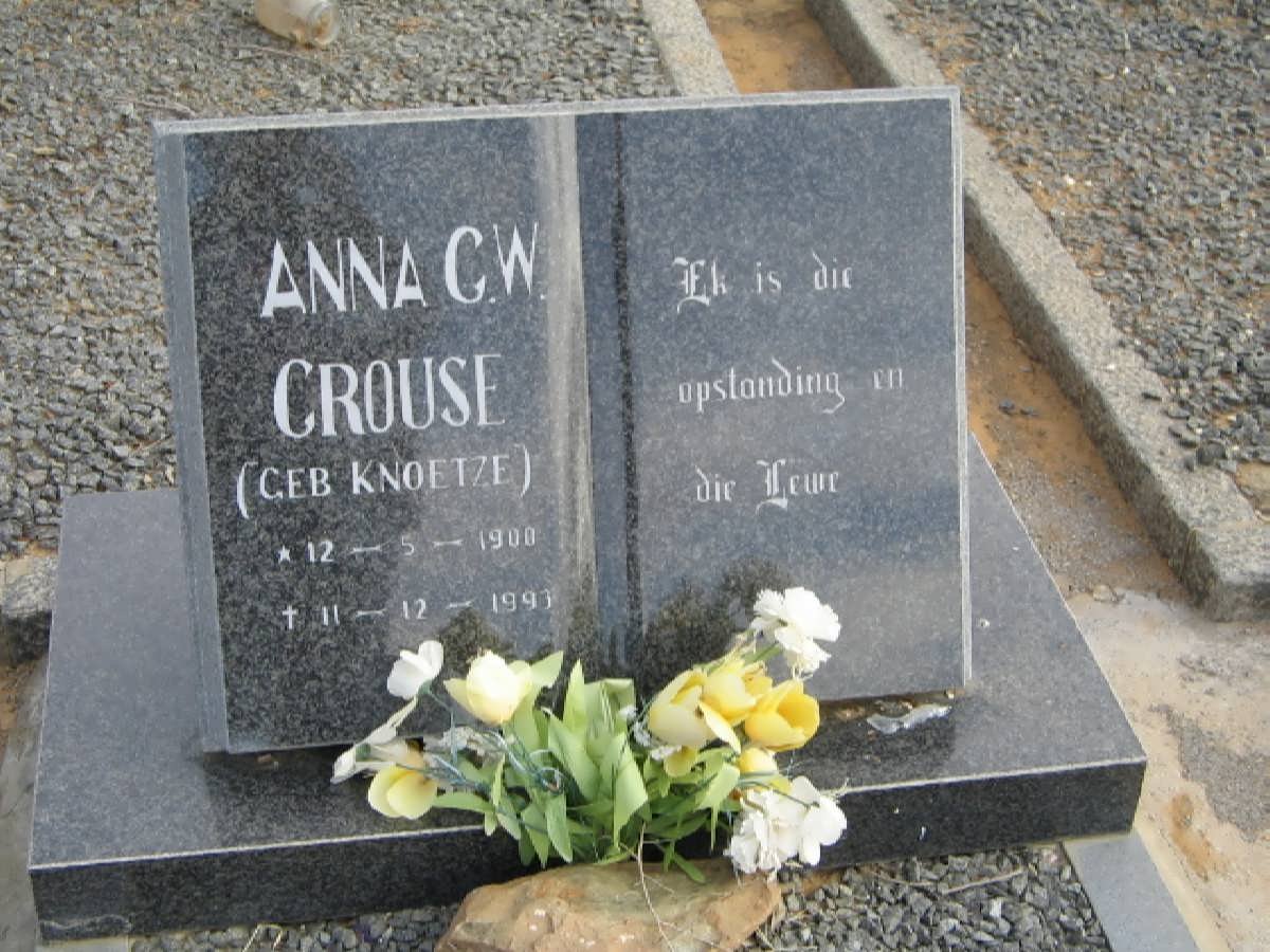 CROUSE Anna C.W. geb KNOETZE 1900-1993