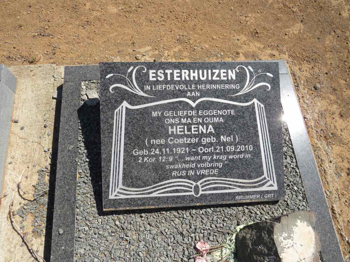 ESTERHUIZEN Helena voorheen COETZER nee NEL 1921-2010 