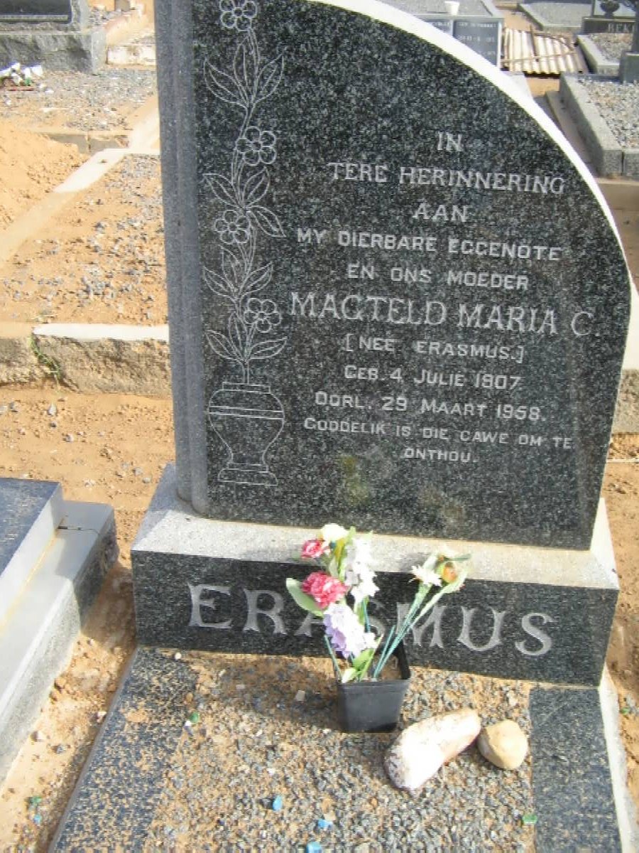 ERASMUS Magteld Maria C. nee ERASMUS 1907-1958