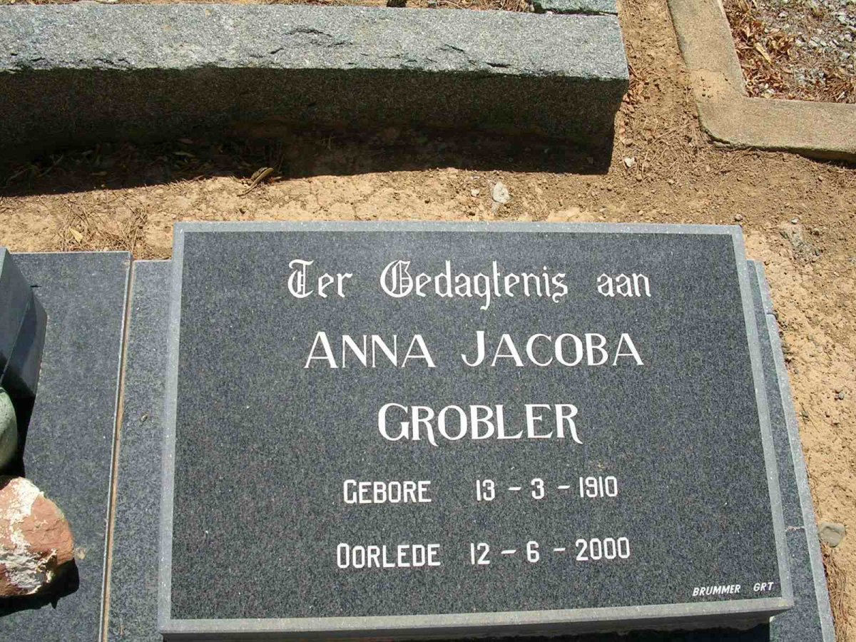 GROBLER Anna Jacoba 1910-2000