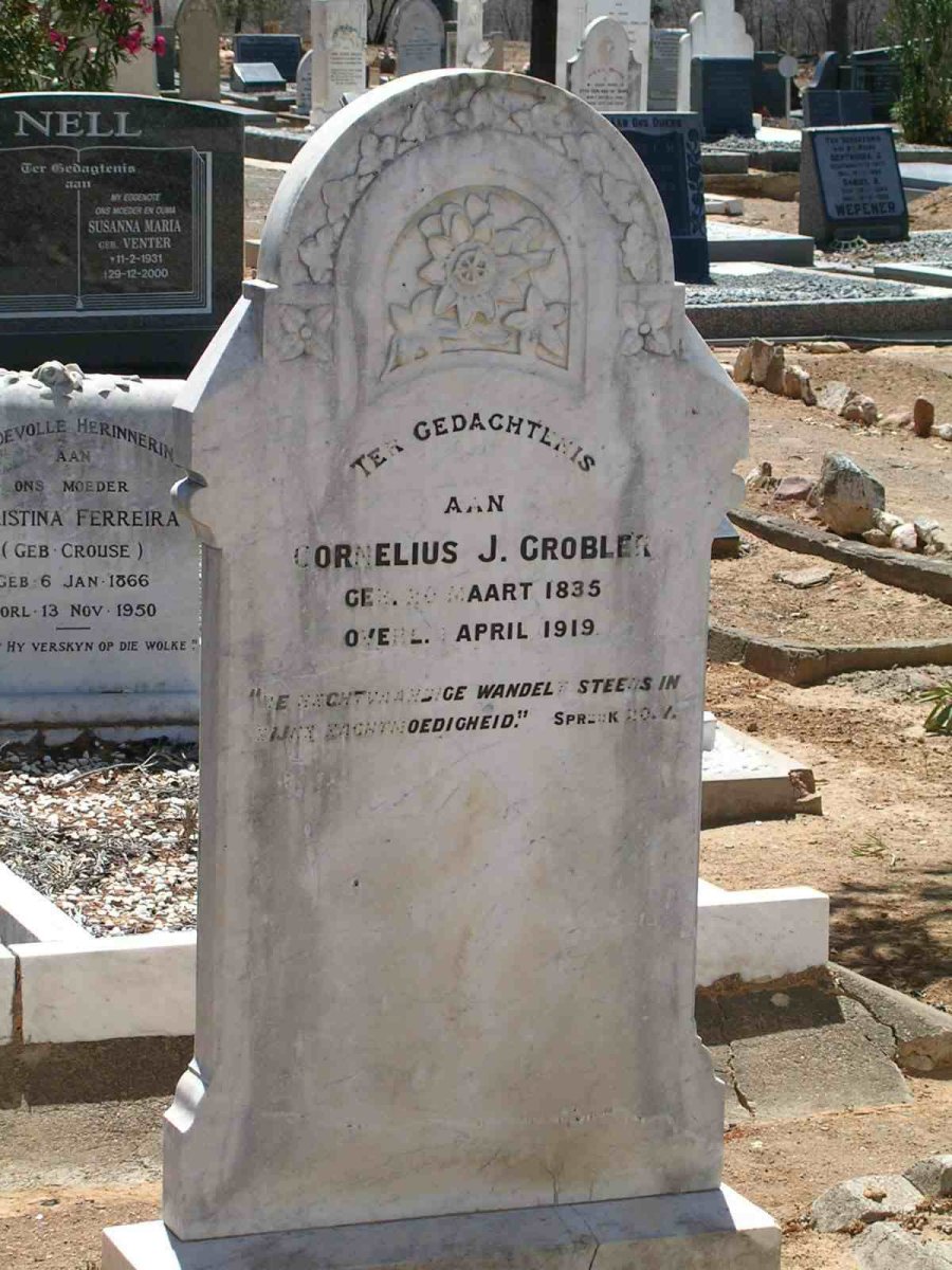 GROBLER Cornelius J. 1835-1919