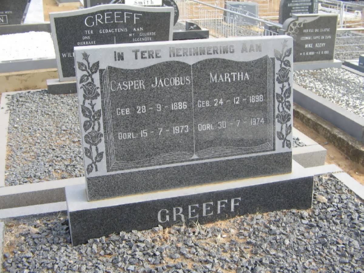 GREEFF Casper Jacobus 1886-1973 &amp; Martha 1898-1974