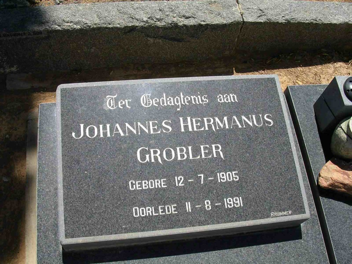 GROBLER Johannes Hermanus 1905-1991