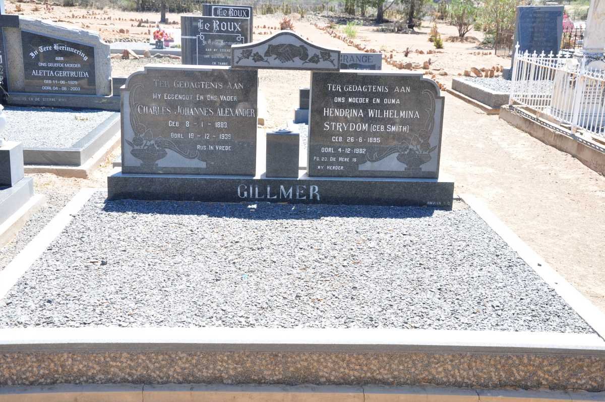 GILLMER Charles Johannes Alexander 1883-1939 :: STRYDOM Hendrina Wilhelmina nee SMITH 1895-1982