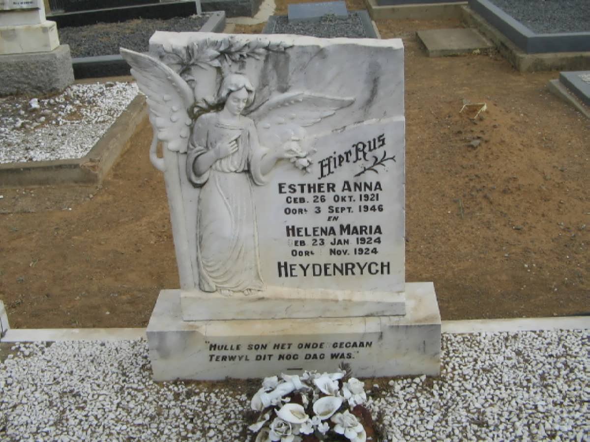 HEYDENRYCH Esther Anna 1921-1946 :: HEYDENRYCH Helena Maria 1924-1924