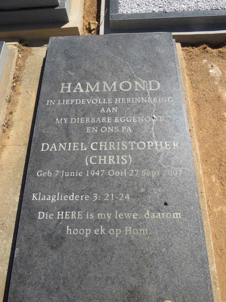 HAMMOND Daniel Christopher 1947-2007