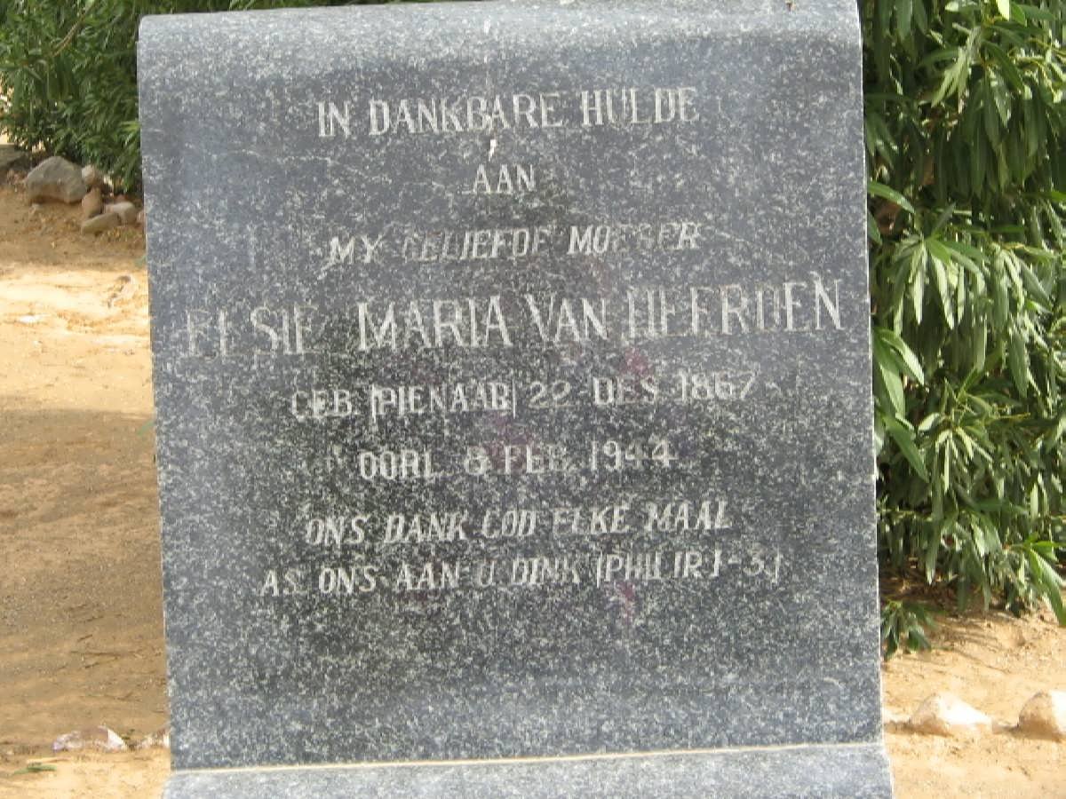 HEERDEN Elsie Maria, van nee PIENAAR 1867-1944