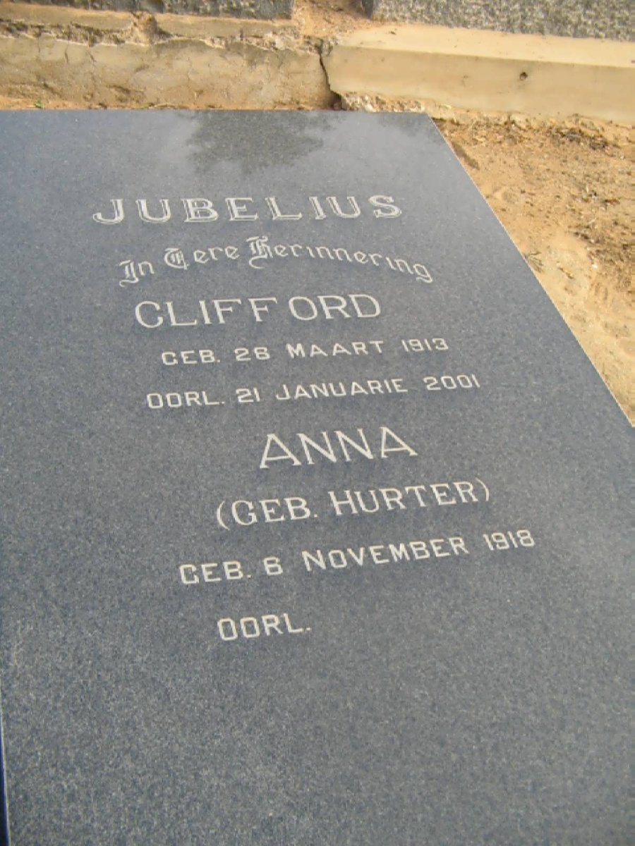 JUBELIUS Clifford 1913-1965 &amp; Anna HURTER 1918-