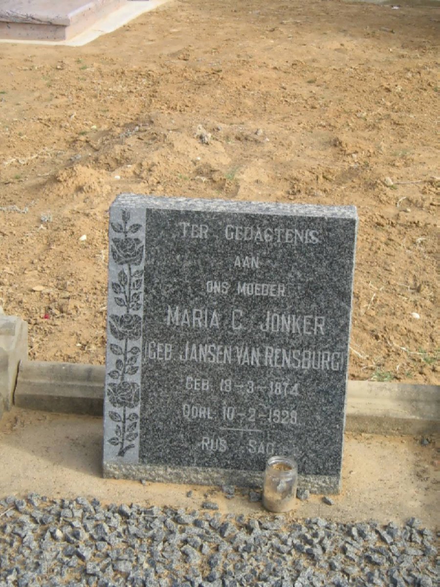 JONKER Maria C. nee Jansen van RENSBURG 1874-1928