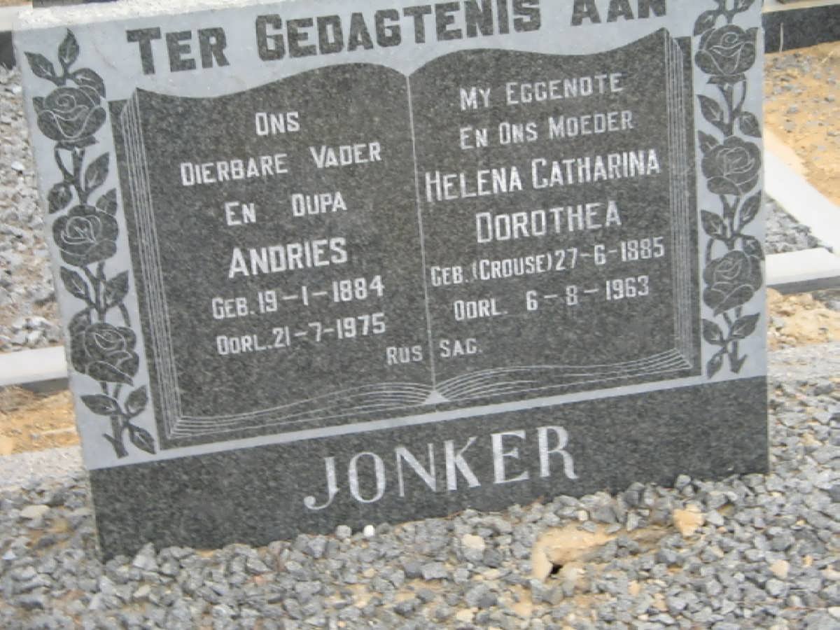 JONKER Andries 1884-1975 &amp; Helena Catharina Dorothea CROUSE 1885-1963