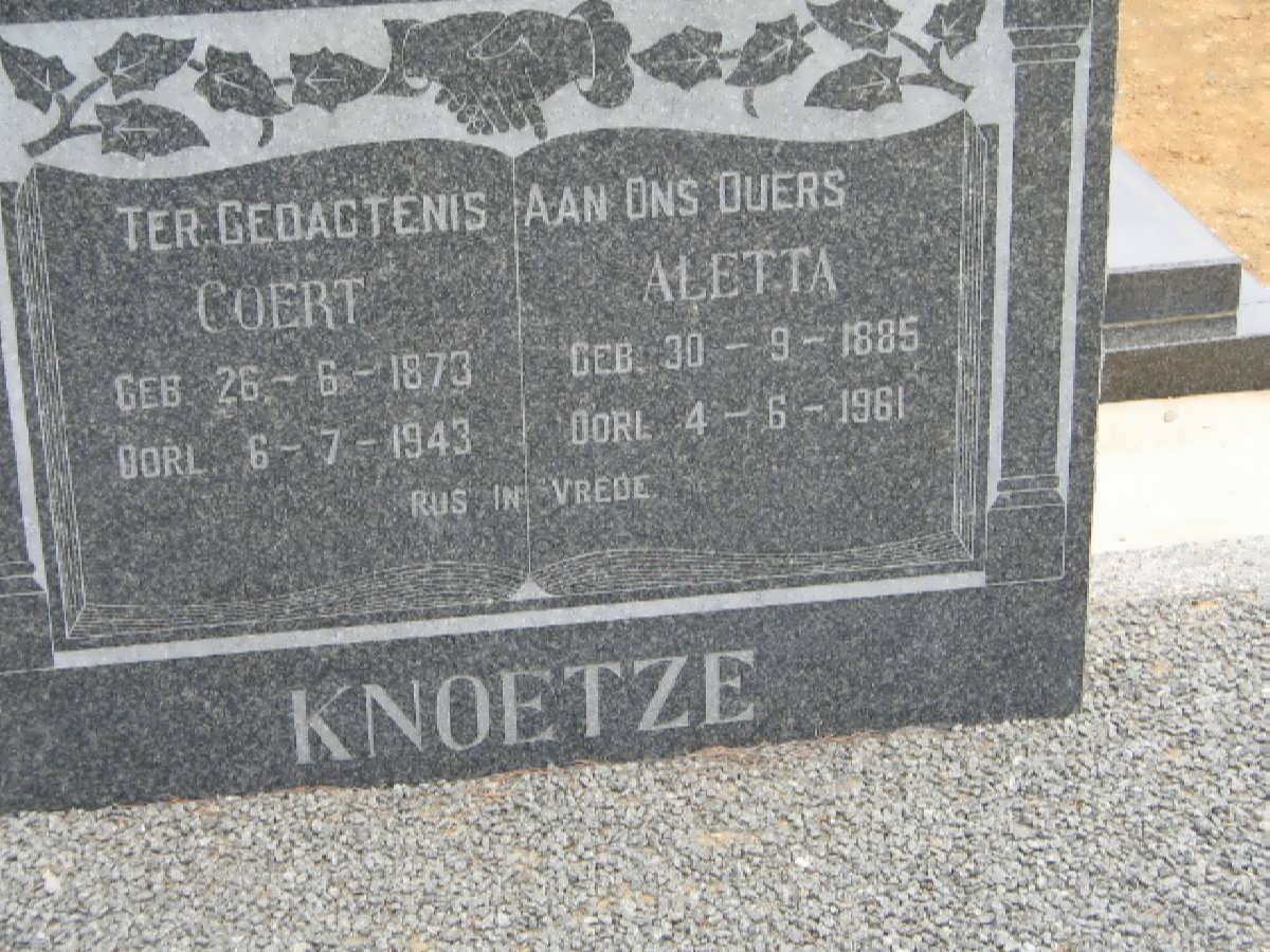 KNOETZE Coert 1873-1943 &amp; Aletta 1885-1961