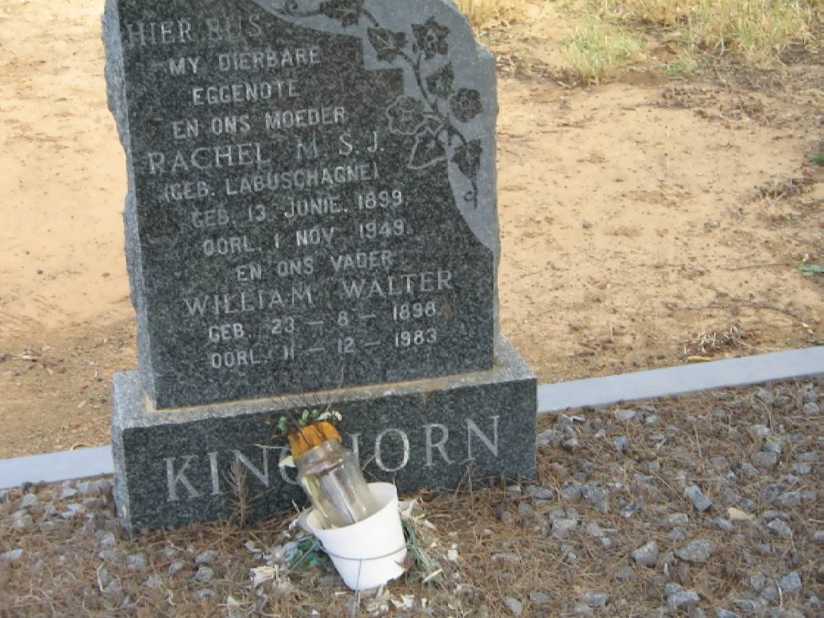 KINGHORN William Walter 1898-1983 &amp; Rachel M.S.J. LABUSCHAGNE 1899-1949
