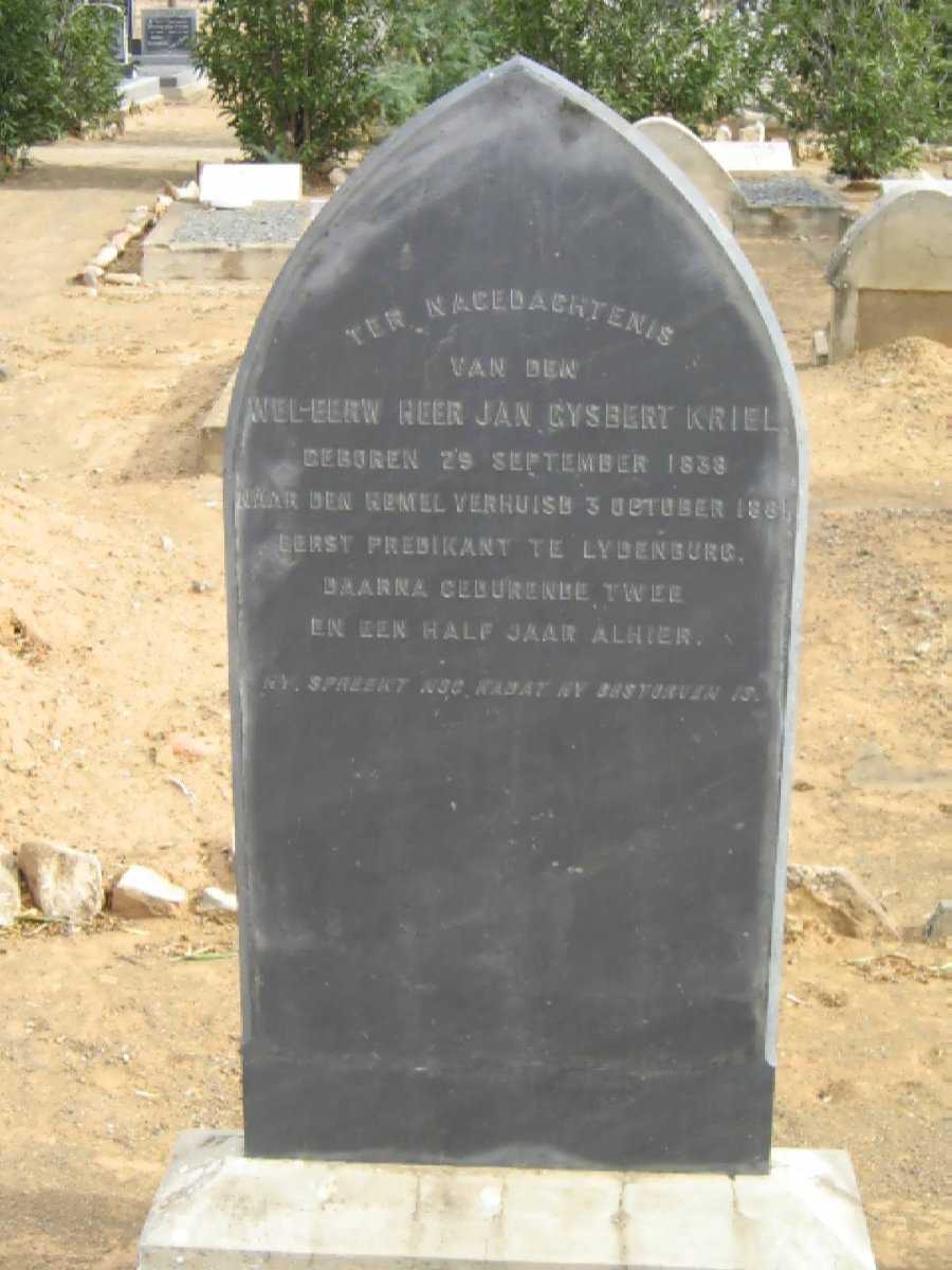 KRIEL Jan Gysbert 1838-1881