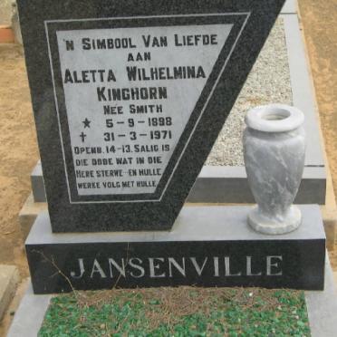 KINGHORN Aletta Wilhelmina nee SMITH 1898-1971