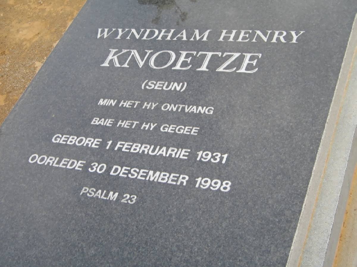 KNOETZE Wyndham Henry 1931-1998