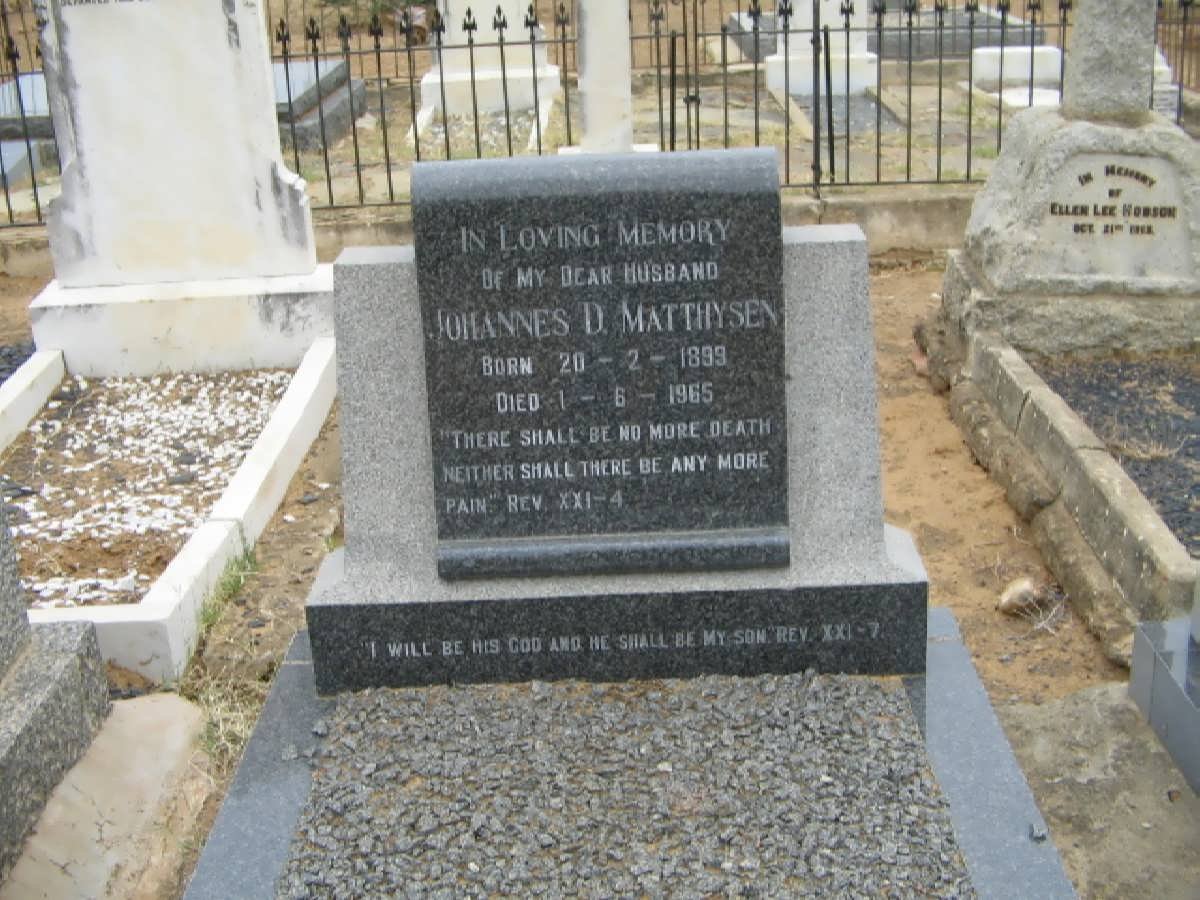 MATTHYSEN Johannes D. 1899-1965