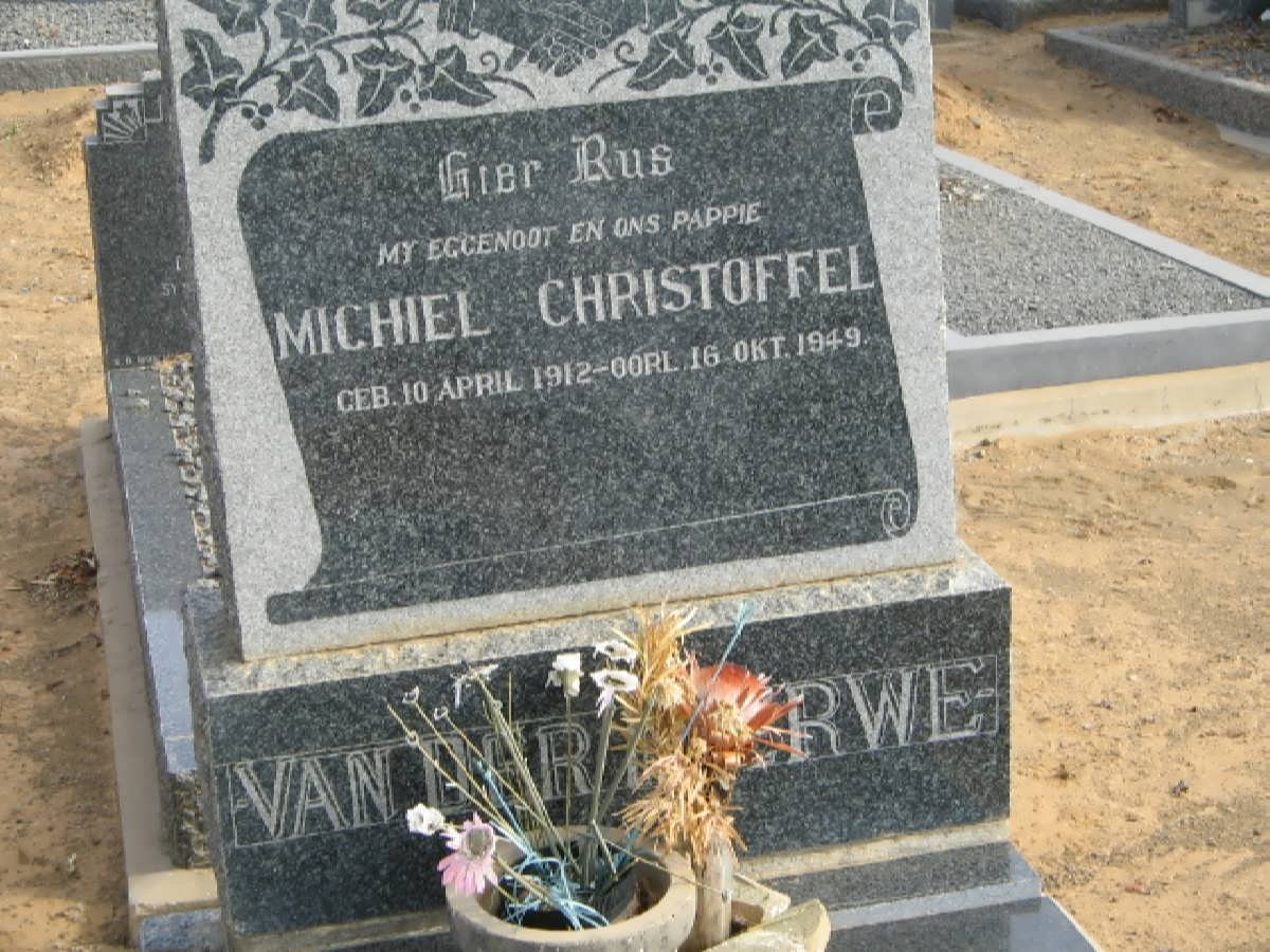 MERWE Michiel Christoffel, van der 1912-1949