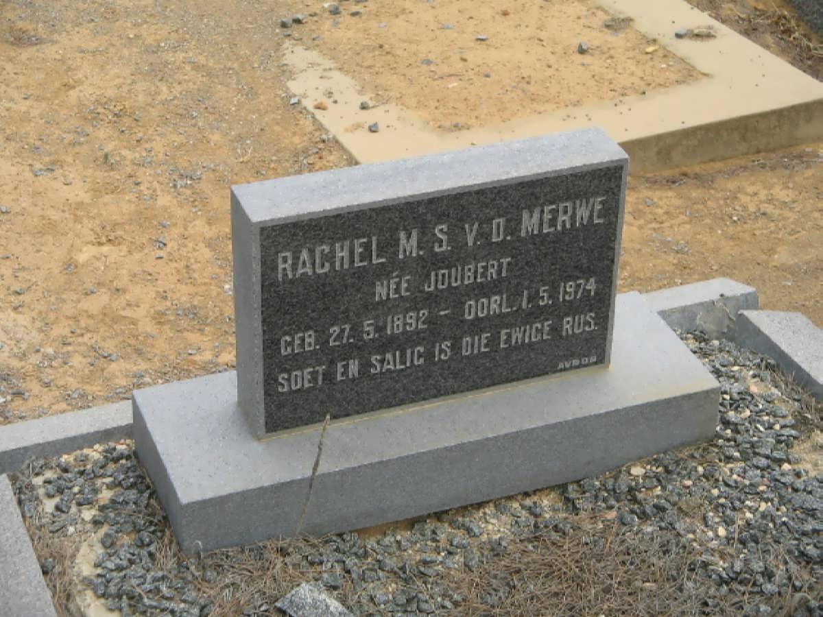 MERWE Rachel M.S., v.d. nee JOUBERT 1892-1974