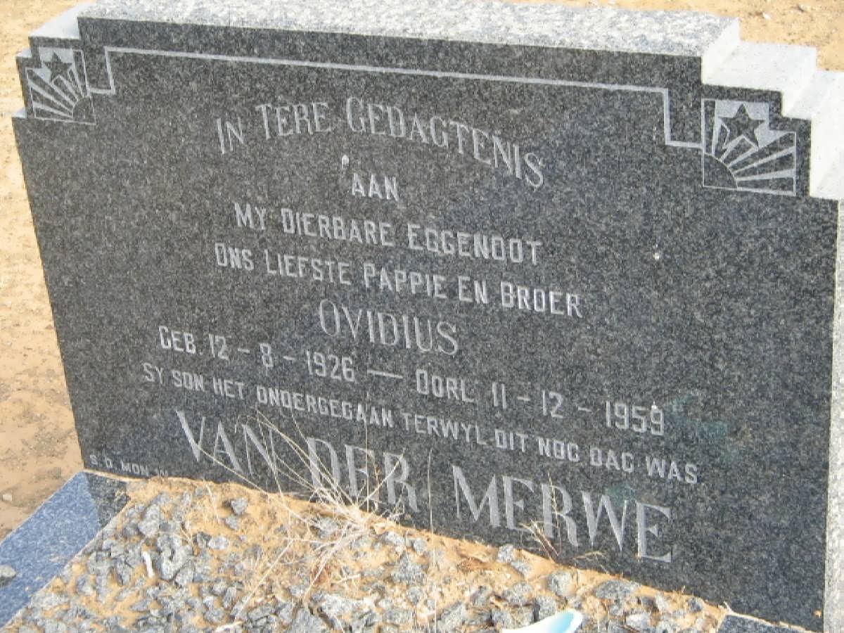 MERWE Ovidius, van der 1926-1959