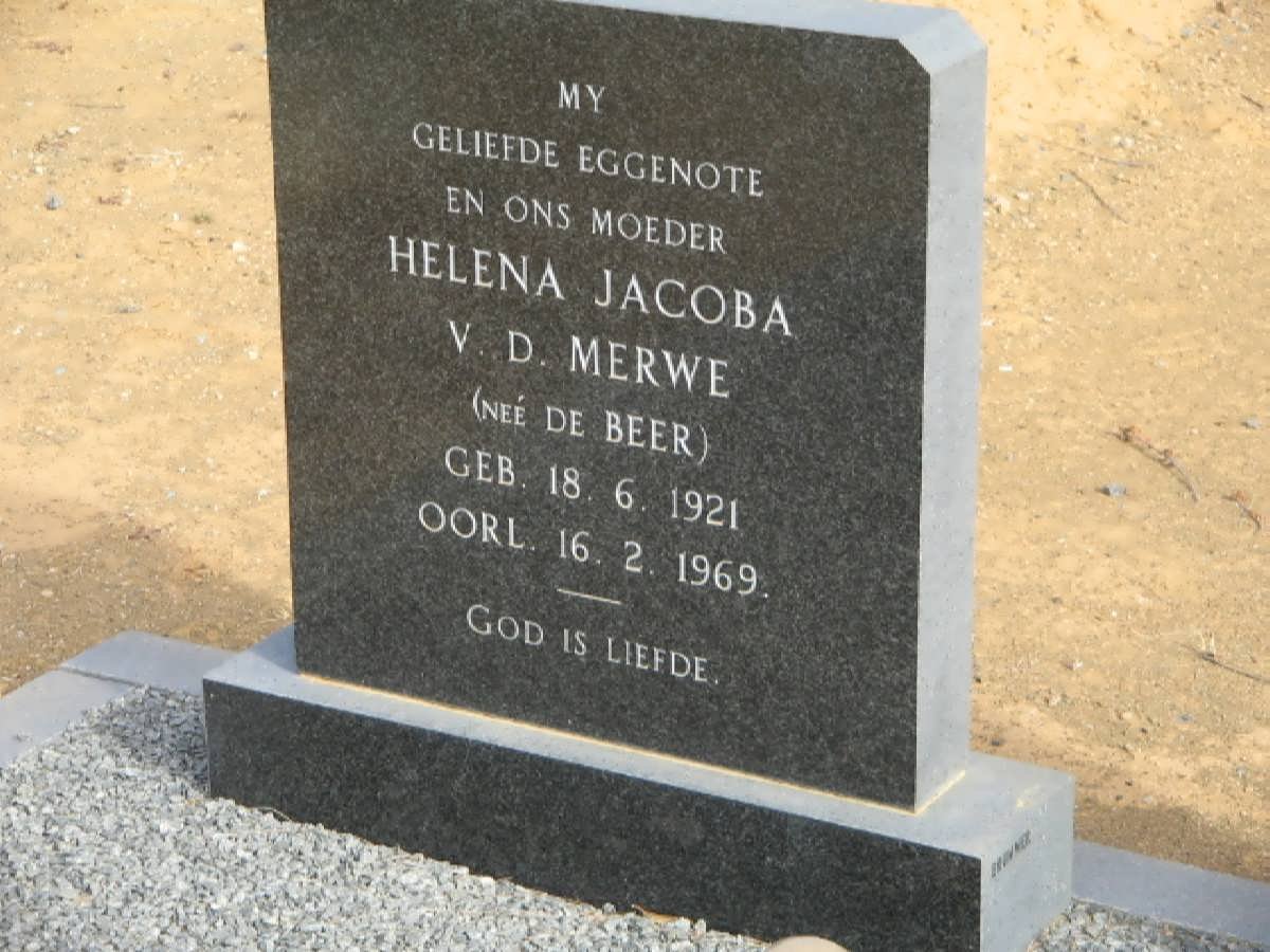MERWE Helena Jacoba, v.d. nee de BEER 1921-1969