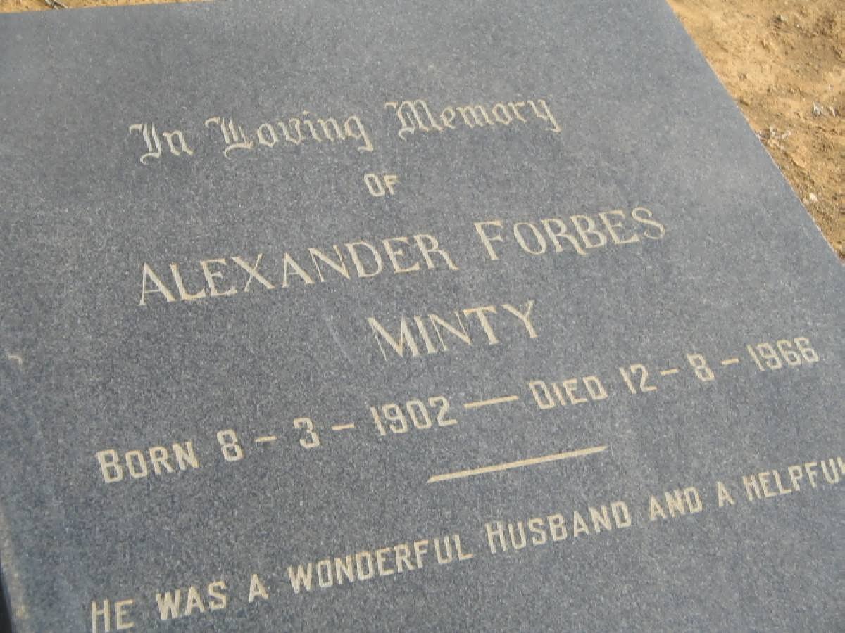 MINTY Alexander Forbes 1912-1949
