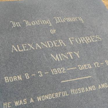 MINTY Alexander Forbes 1912-1949