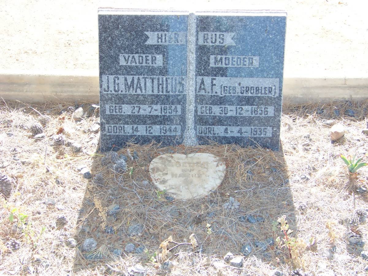 MATTHEUS J.G. 1854-1944 &amp; A.F. GROBLER 1856-1935