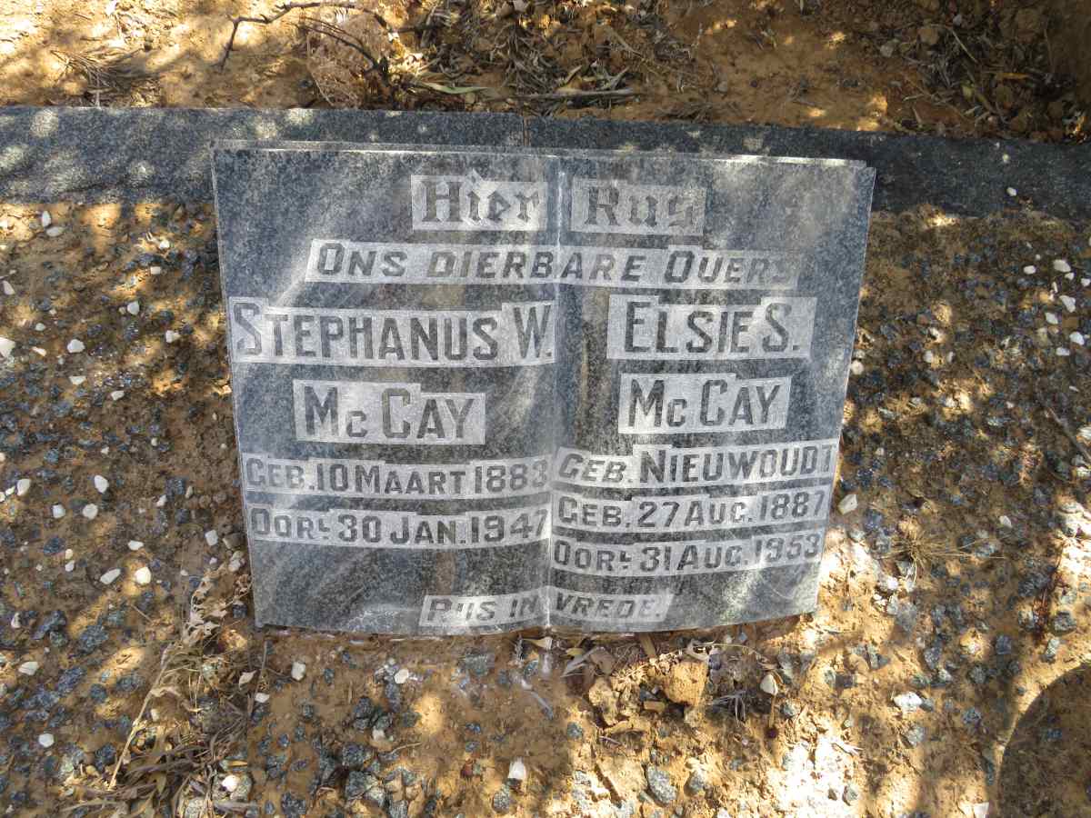 MCCAY Stephanus W. 1883-1947 & Elsie S. NIEUWOUDT 1887-1953