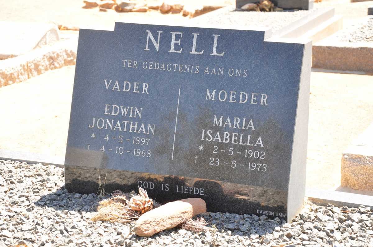 NELL Edwin Jonathan 1897-1968 &amp; Maria Isabella 1902-1973