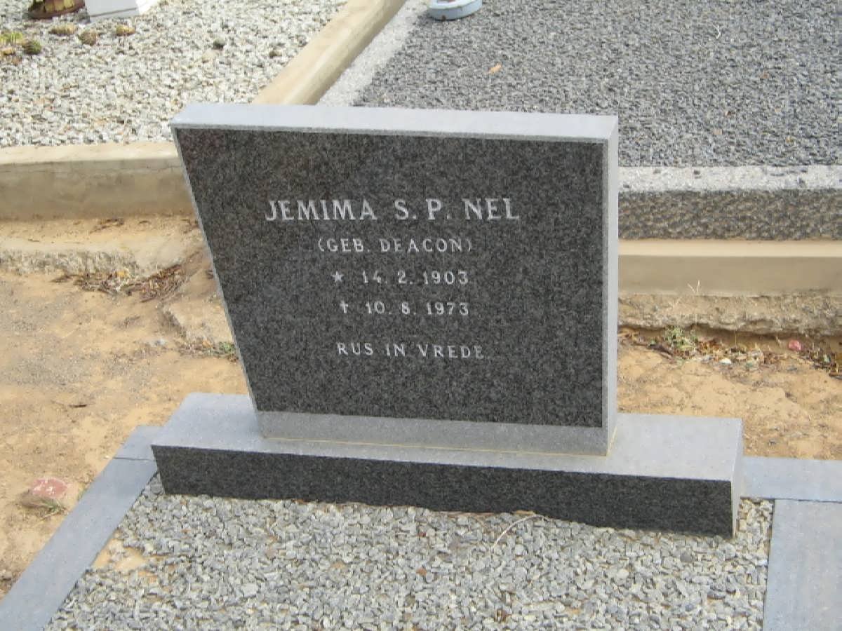 NEL Jemima S.P. nee DEACON 1903-1973