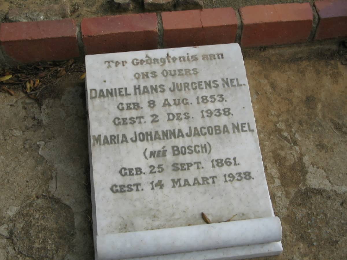 NEL Daniel Hans Jurgens 1853-1938 &amp; Maria Johanna Jacoba BOSCH 1861-1938