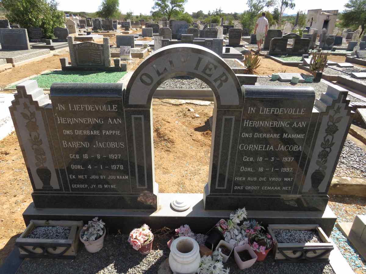 OLIVIER Barend Jacobus 1927-1978 & Cornelia Jacoba 1937-1997