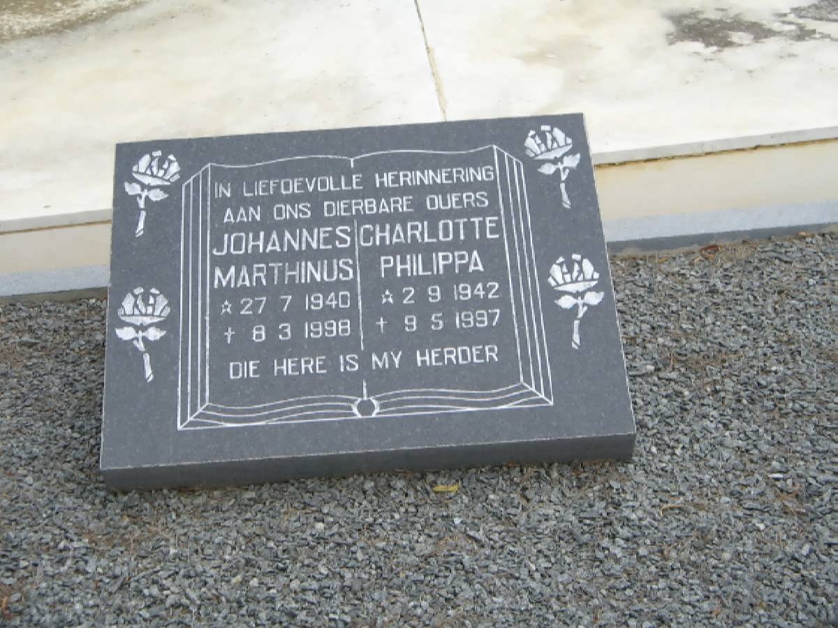 OELOFSE Johannes Marthinus 1940-1998 &amp; Charlotte Philippa 1942-1997