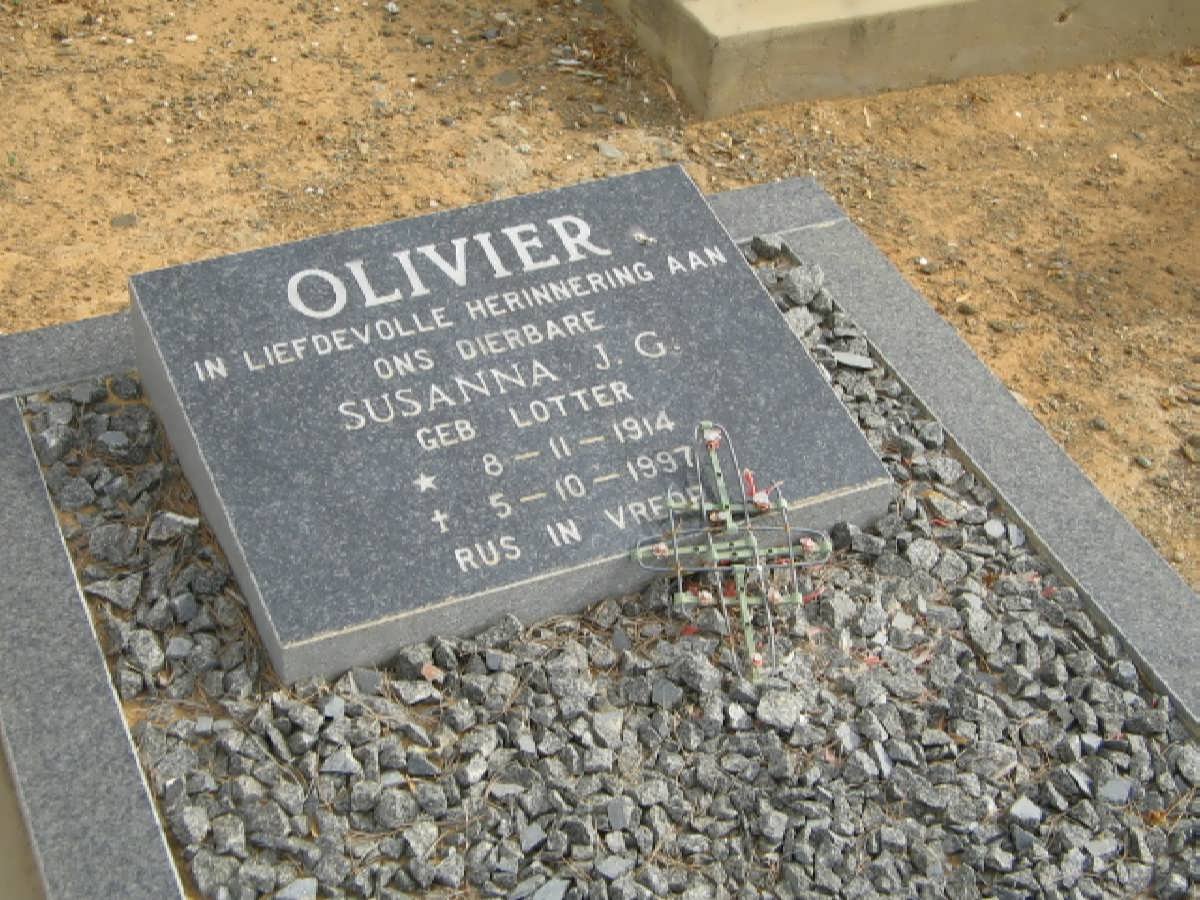 OLIVIER Susanna J.G. nee LOTTER 1914-1997