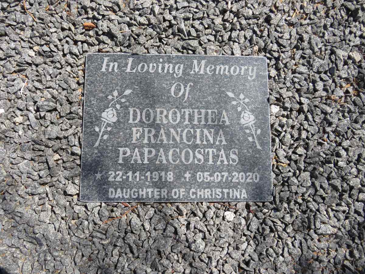 PAPACOSTAS Dorothea Francina 1918-2020