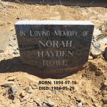 ROWE Norah Hayden nee COWELL 1894-1986