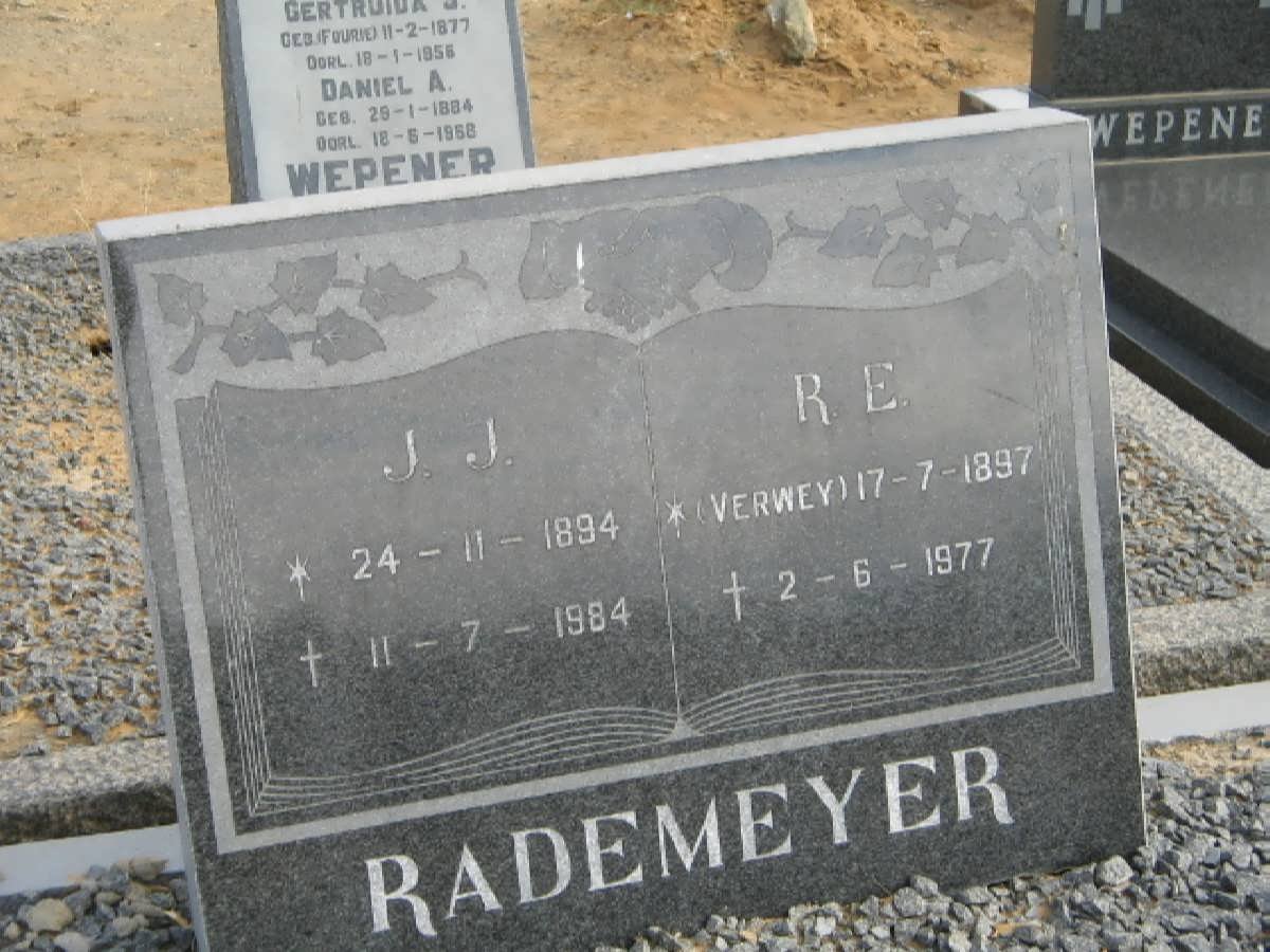 RADEMEYER J.J. 1894-1984 &amp; R.E. VERWEY 1897-1977