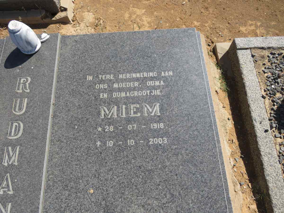 RUDMAN Bennie 1920-1996 & Miem 1918-2003 _2