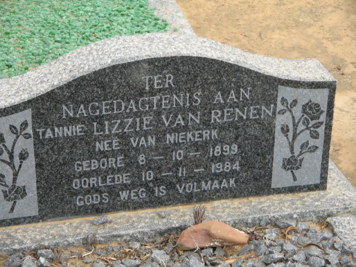 RENEN Lizzie, van nee VAN NIEKERK 1899-1984