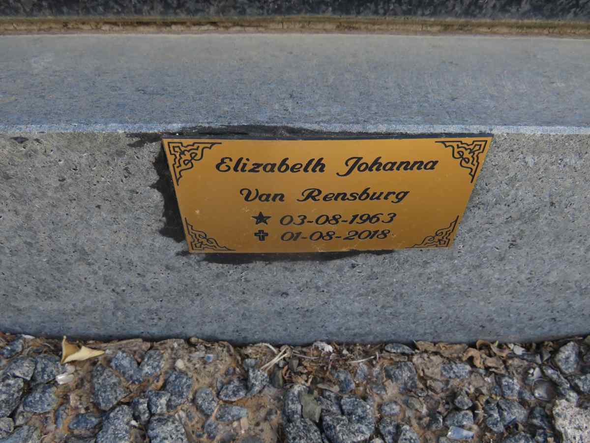 RENSBURG Elizabeth Johanna, van 1963-2018